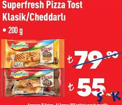 SUPERFRESH PİZZA TOST KLASİK/CHEDDARLI 200 G